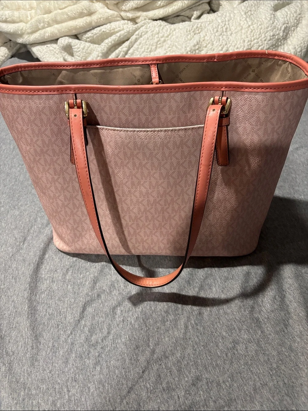 Michael Kors Coral Pink Leather Tote